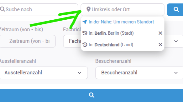 Hilfe – Suchmaske - Geosuche