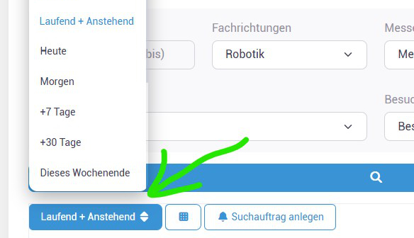 Hilfe - Suchergebnisse Filter